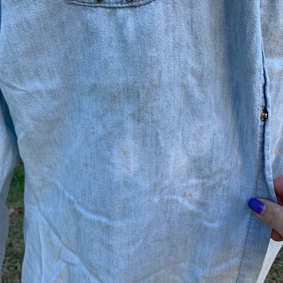 Vintage Denim Rhinestone Bedazzled Snap Up Shirt - Picture 8 of 16